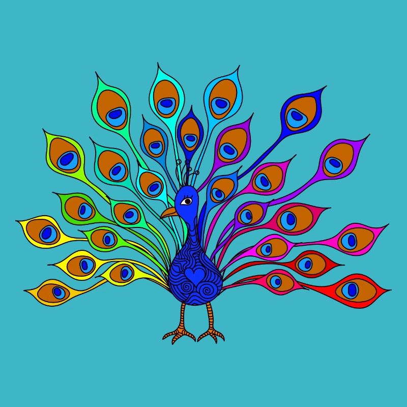 bunter Pfau