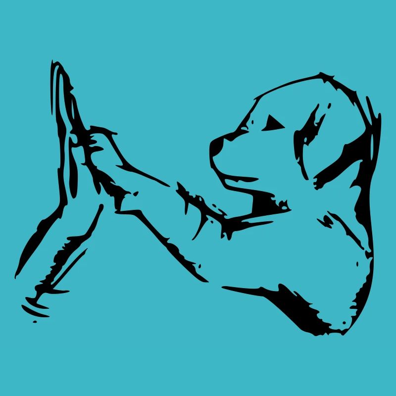 chien donne 5 - haut cinq