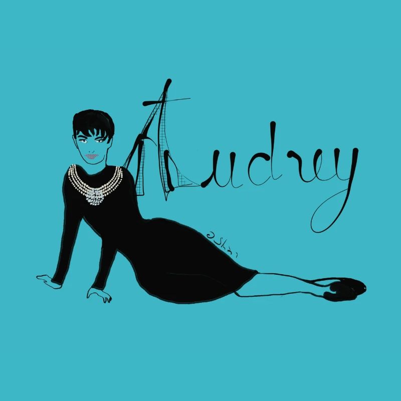 Audrey hepburn illustration skiair eiffel tower
