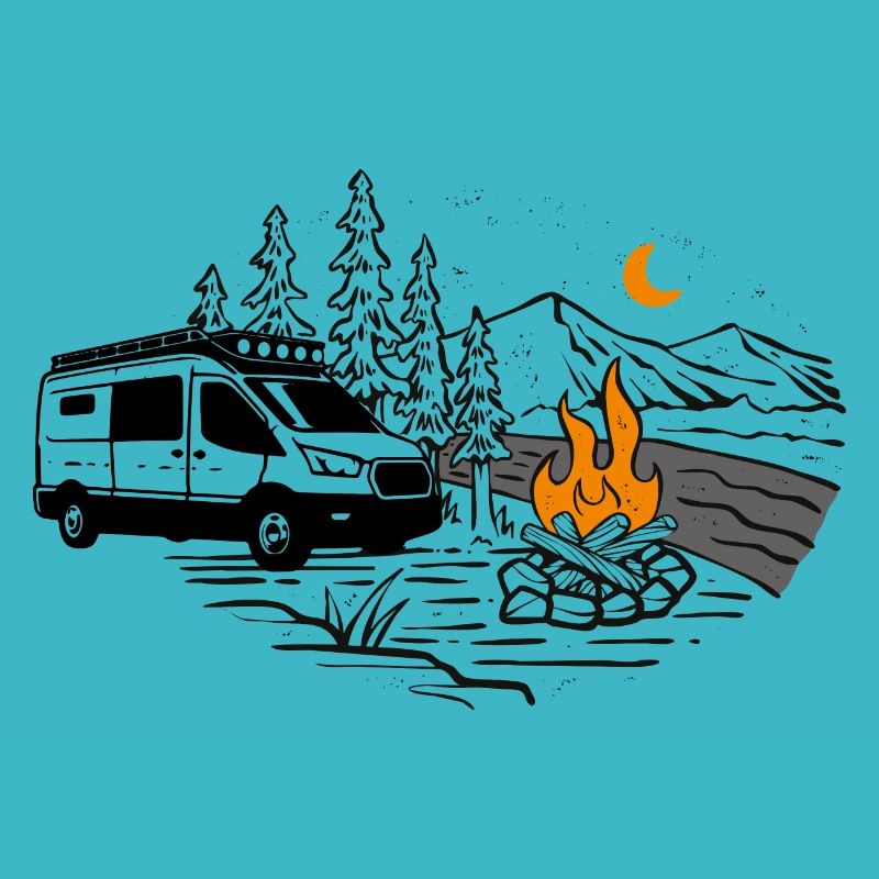 Camper motif in nature when camping | Camper
