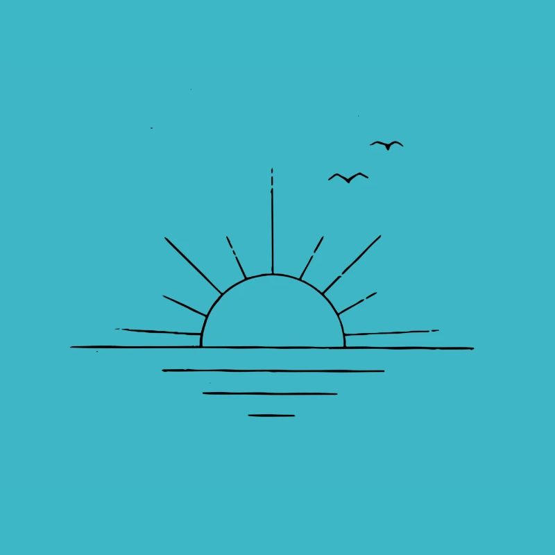 Sunset Ocean Minimalistic
