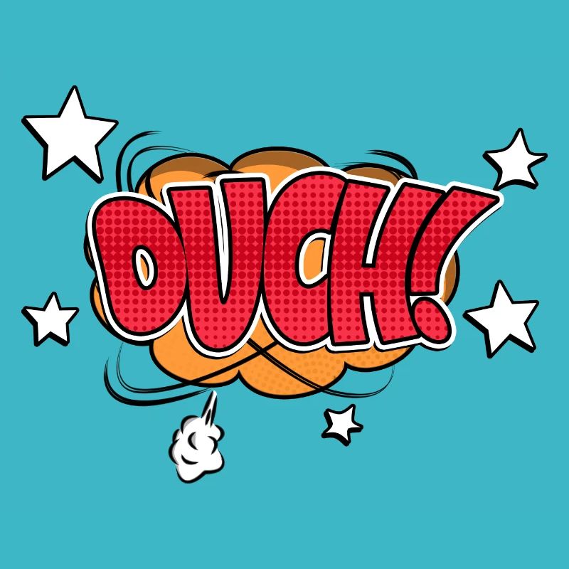 Ouch! Comic Style Bubble Graffiti Lettering