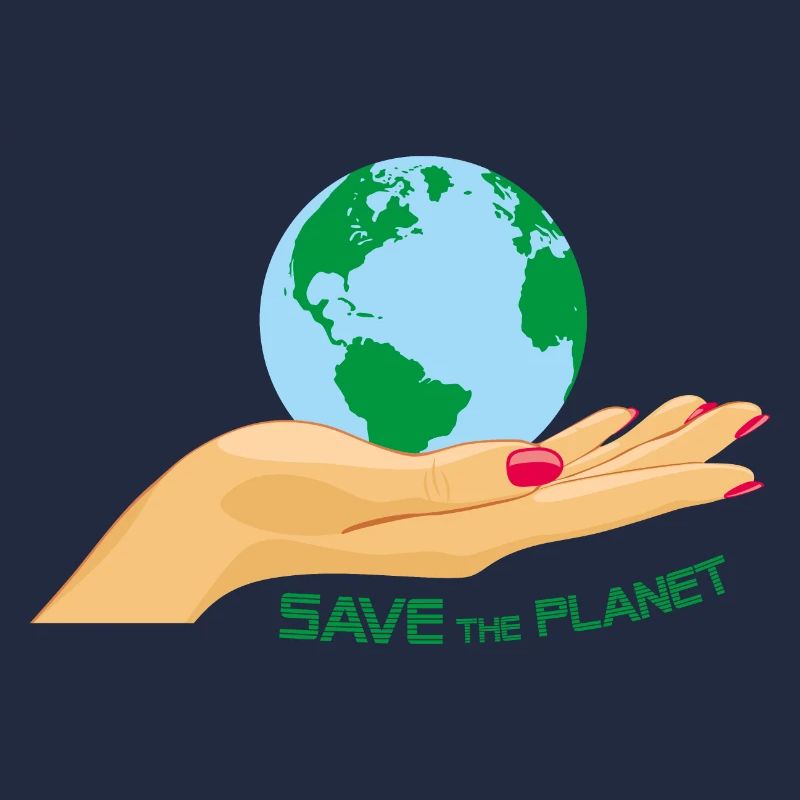 Save the planet. Globe in the hand