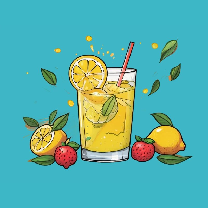 Glas Limonade mit Minze