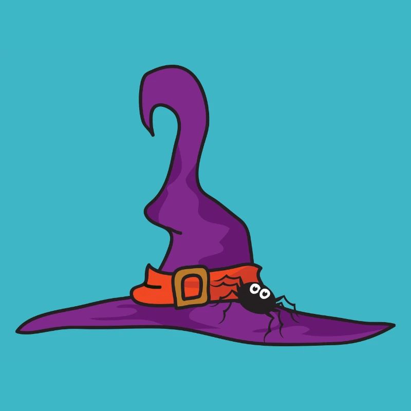 Halloween witch hat spider