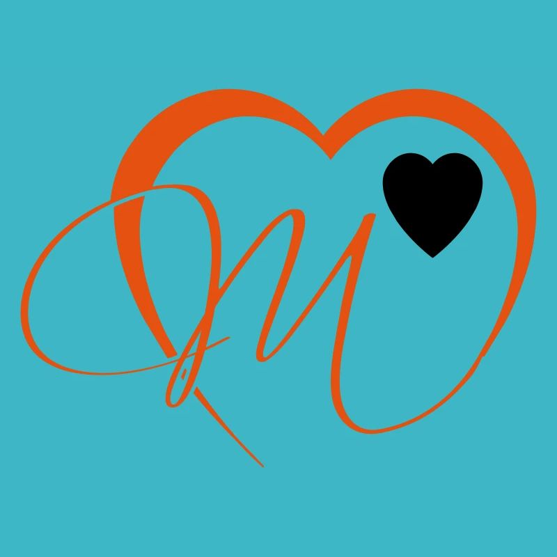 Coeur Saint Valentin avec la lettre M