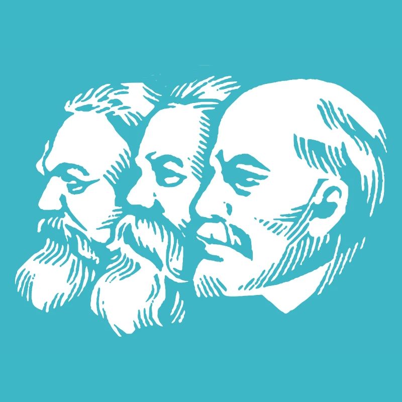 marx engels lenin heads statues communism sickle