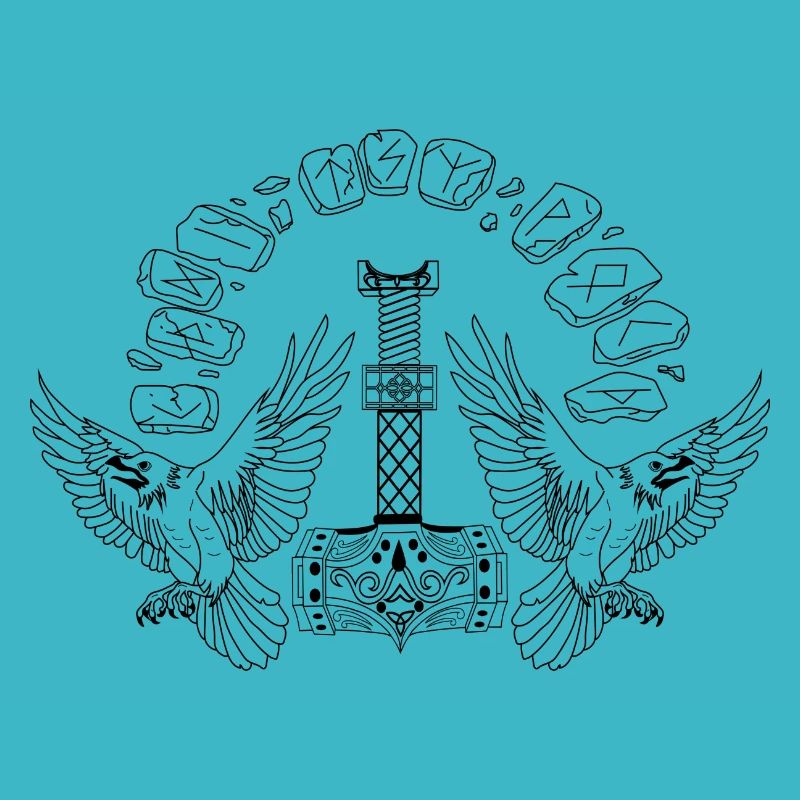 Symbole viking Mjölnir Ravens Runes Celtes Nord
