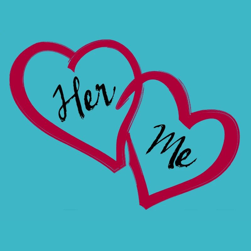 Linked hearts Her and me Valentine's day