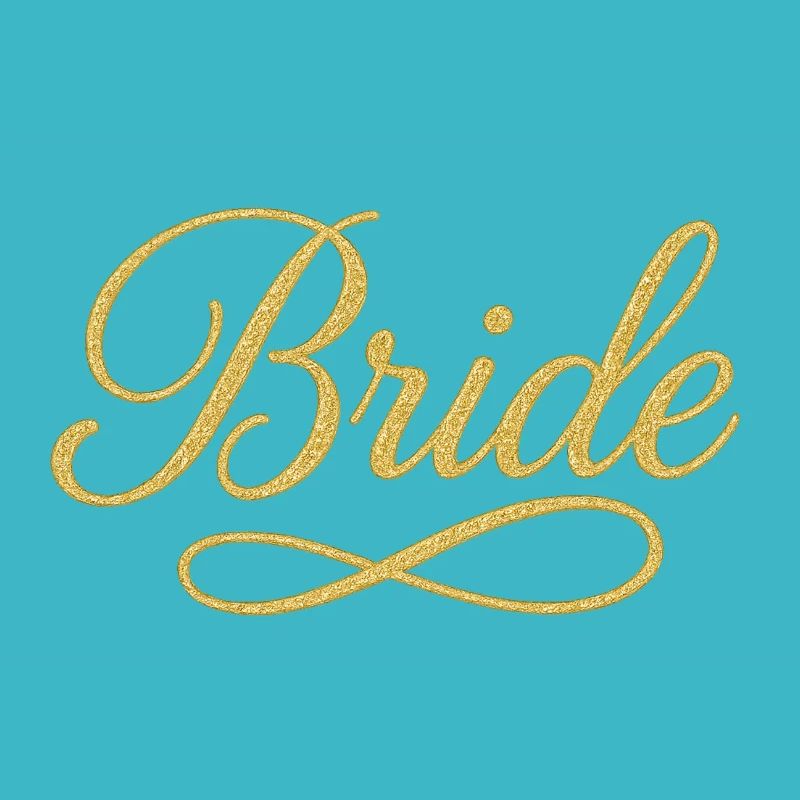 Conception élégante de script de mariée en or