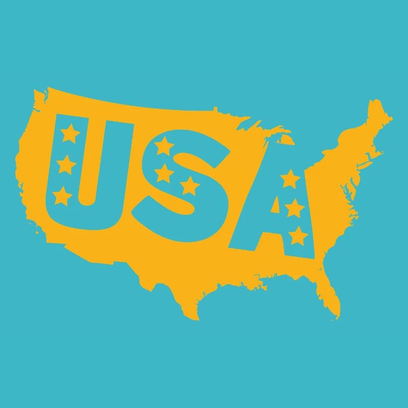 USA Karte Emblem mit Sternen
