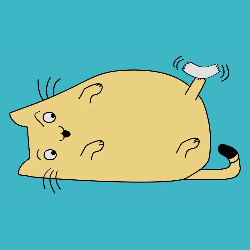 Chat avec du ruban adhésif