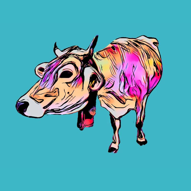 Braunvieh (DDP, dairy cow, Pop Art comic style)