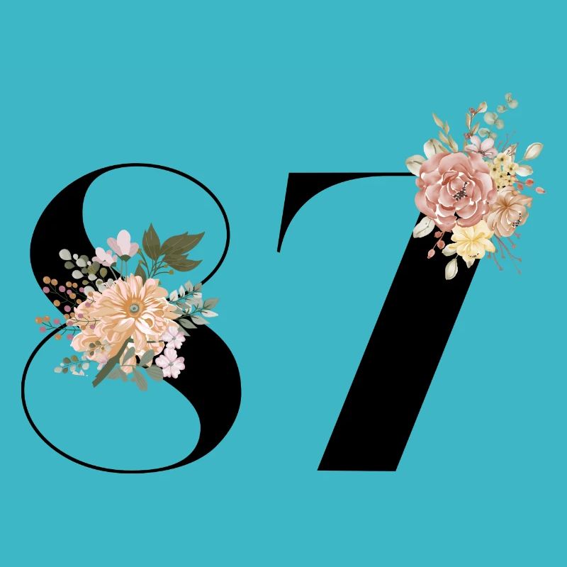 87e anniversaire fleuris (Cadeau de 87 ans)