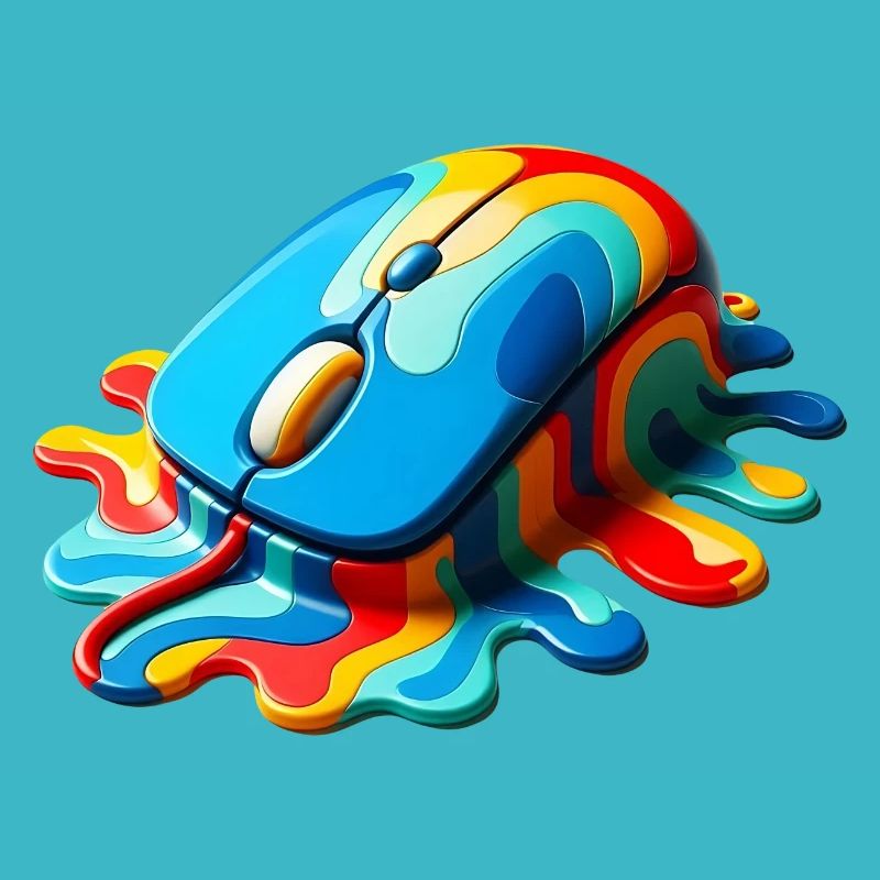 Schmelzende Regenbogen-Computermaus