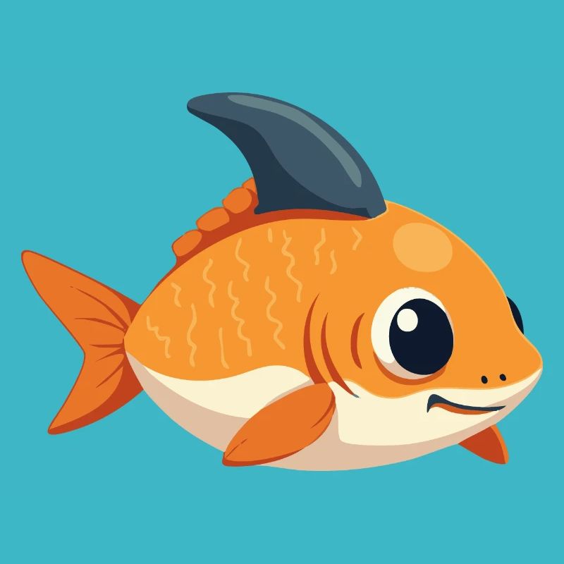 Poisson rouge avec aileron de requin – Osez la différence
