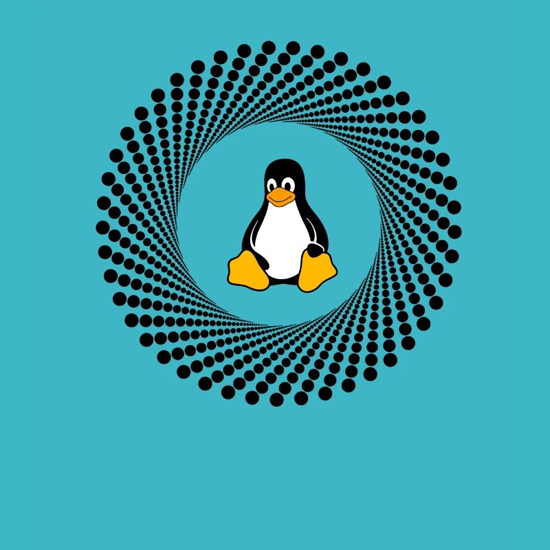 Computer System Penguin Nerd pc inside Program lo