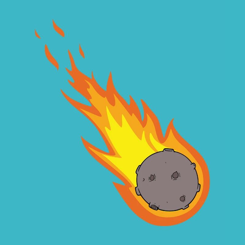 Flaming Meteor Comet Space