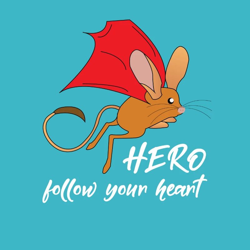 Héros de conception de t-shirt Jerboa mignon, intelligent et drôle