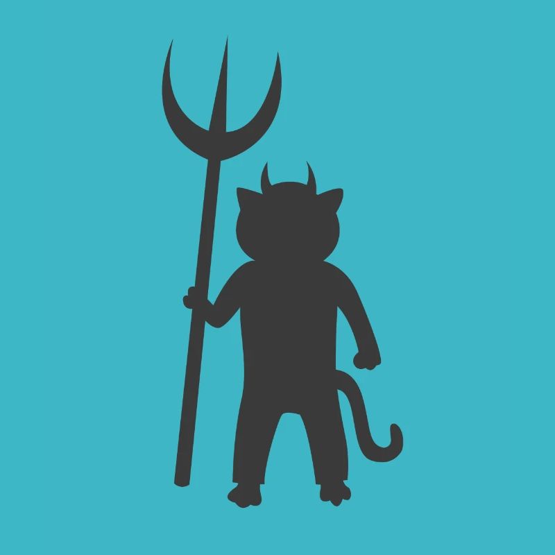 Cat dressed as devil Halloween