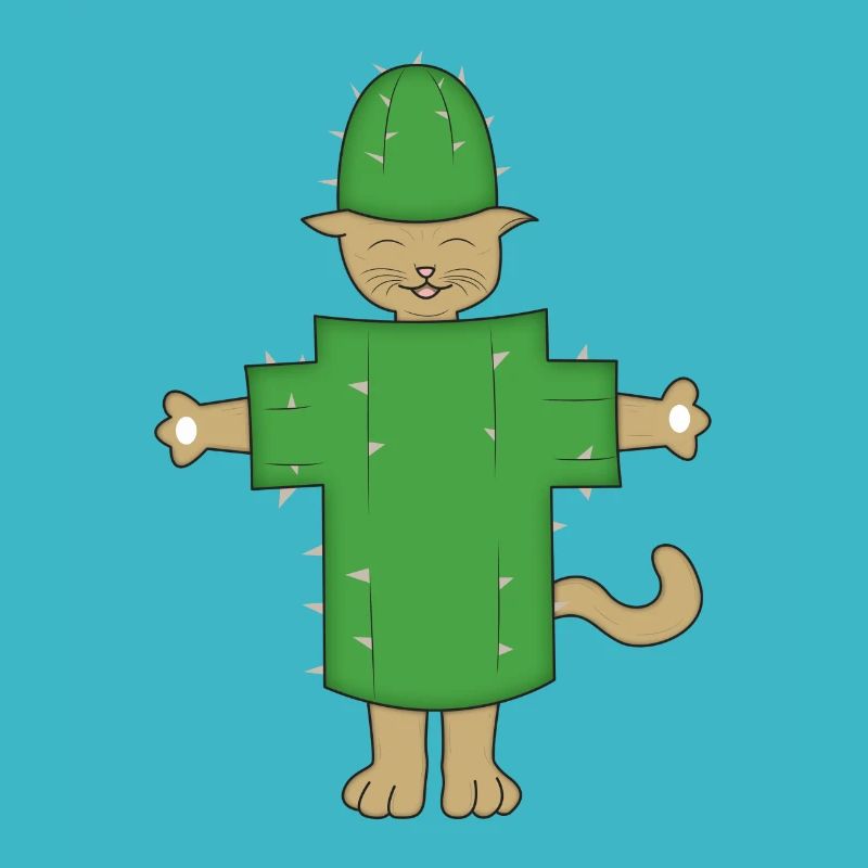 Chat cactus halloween