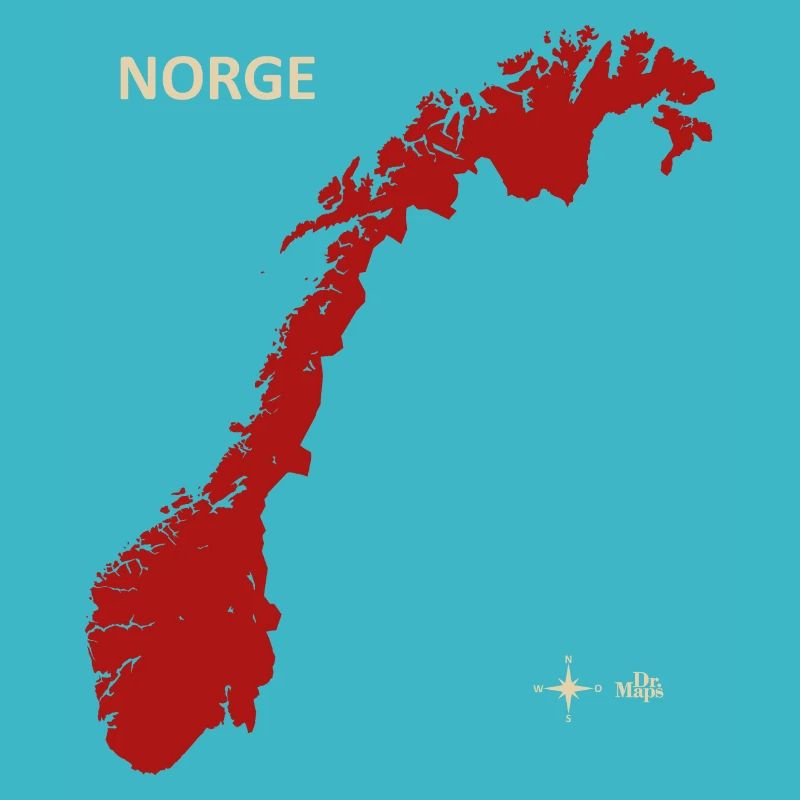 Norge Norway Dr Maps red