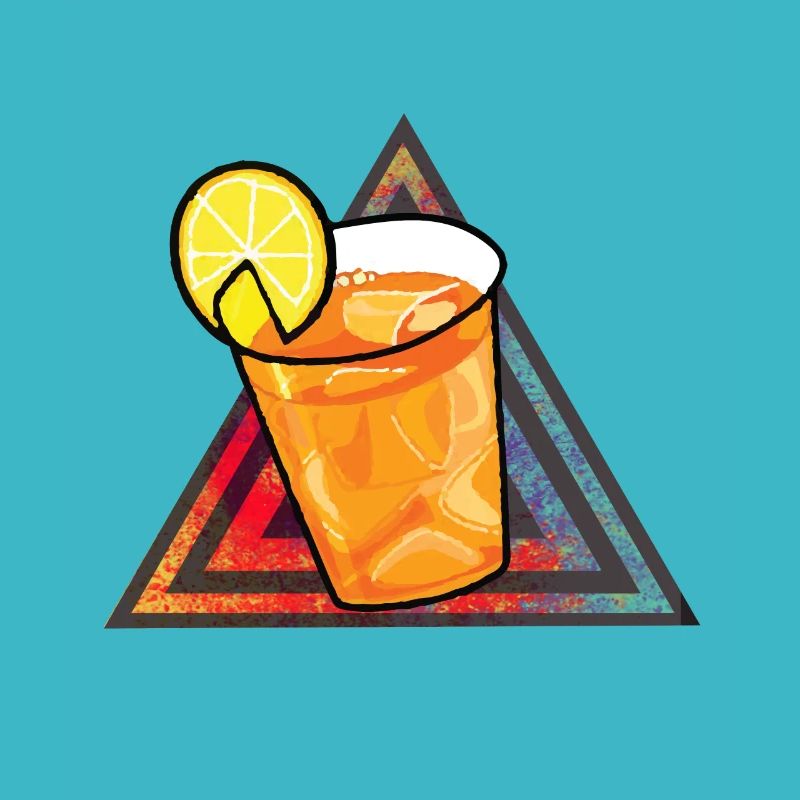 Retro triangle of lemon tea