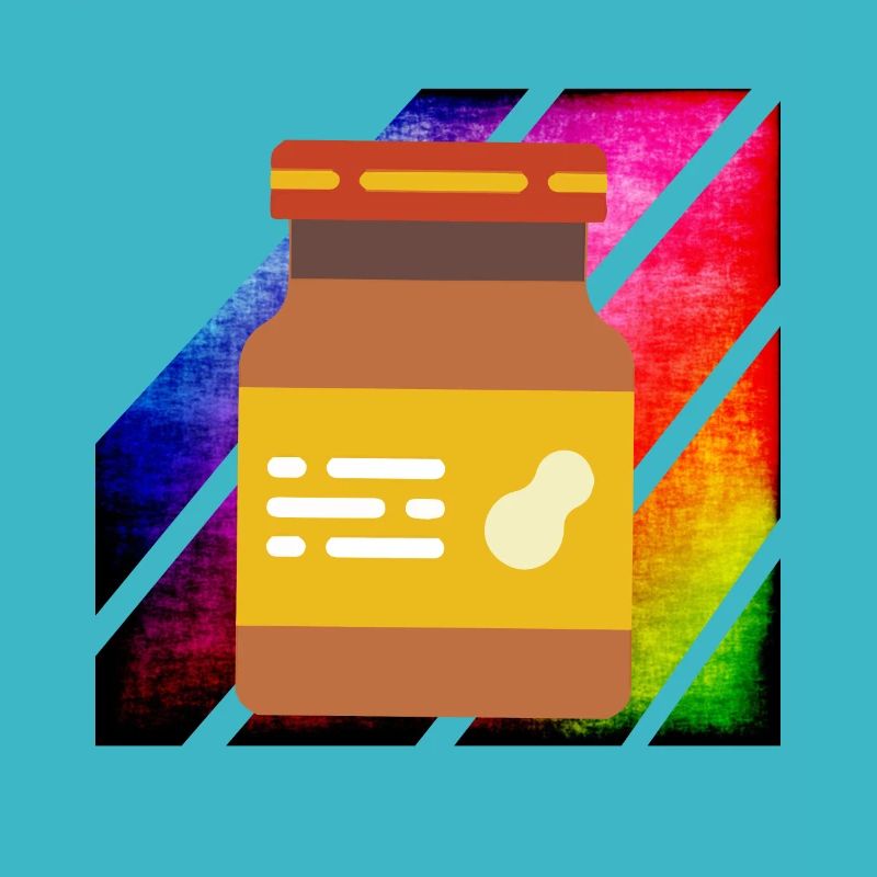 Bunte Retro Erdnussbutter