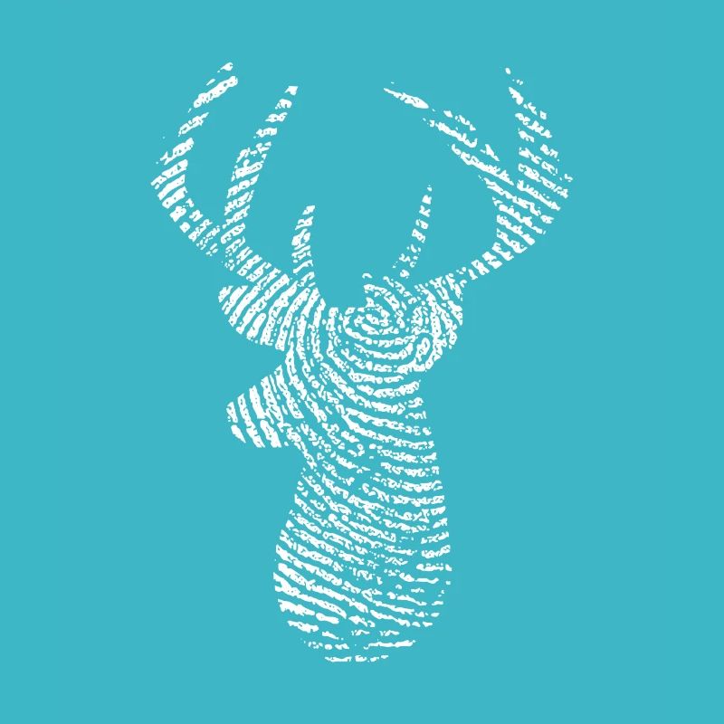Deer head - deer antlers - deer - fingerprint