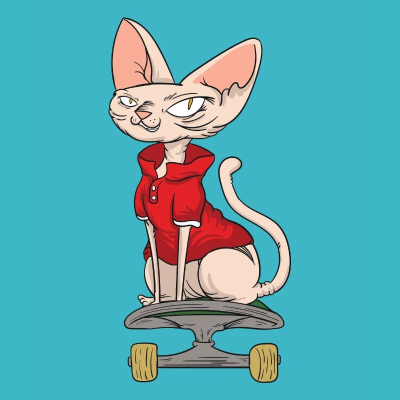 Sphynx cat skate skate