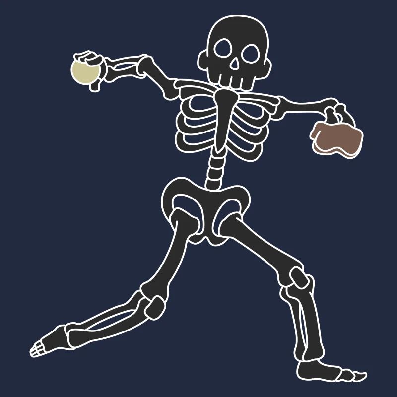 Baseball pitcher skeleton