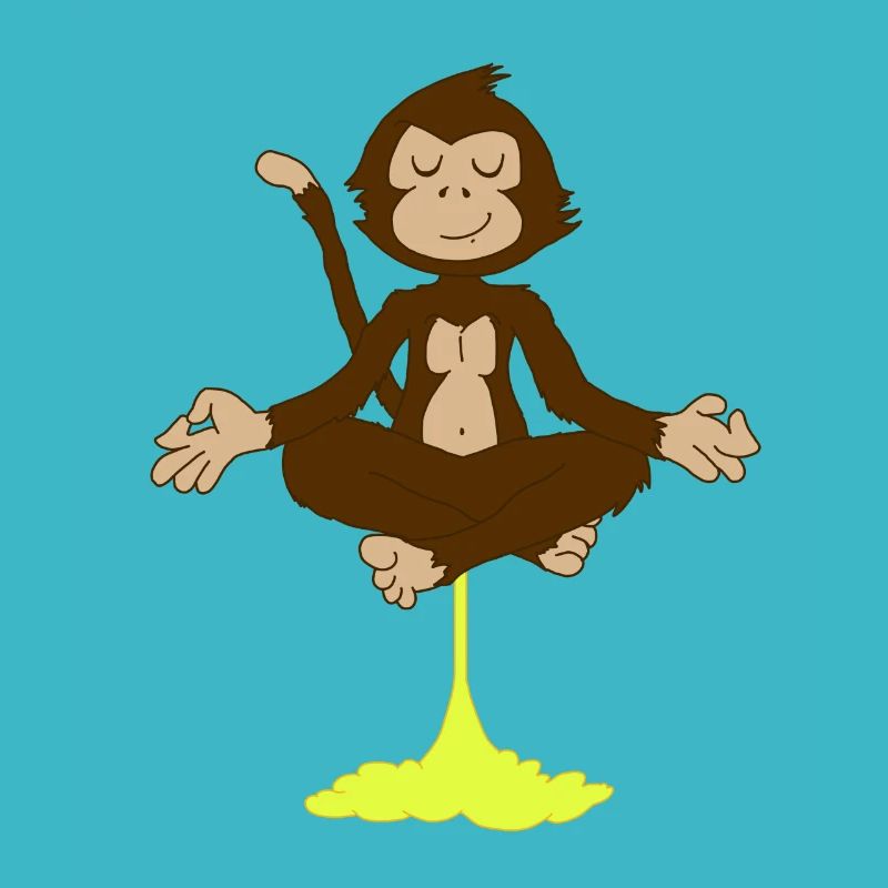 farting monkey meditates. Gift idea for funny