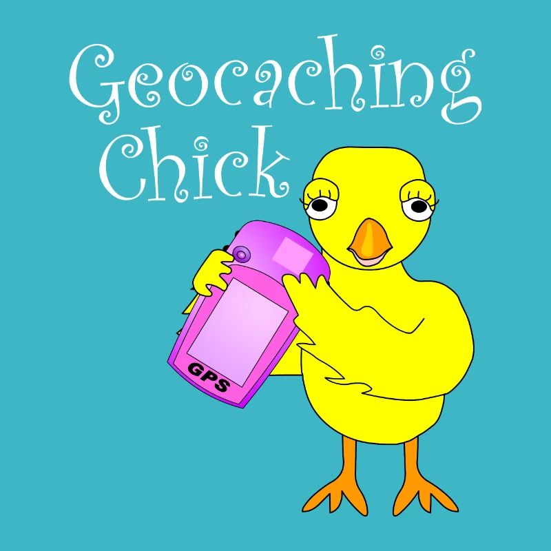 Géocaching Chick Texte blanc