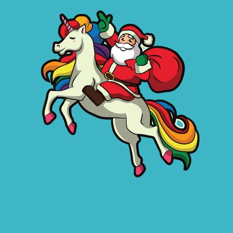 Lustig Weihnachtsmann Einhorn Weihnachten Geschenk