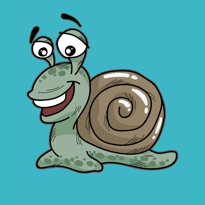 Happy Snail Cartoon Comic Slow