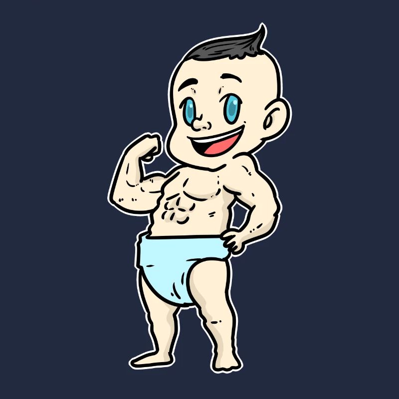 Baby with muscles six-pack