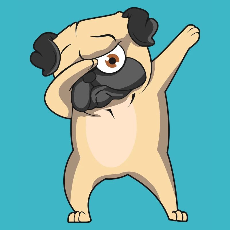 Dabbing Mops Cartoon