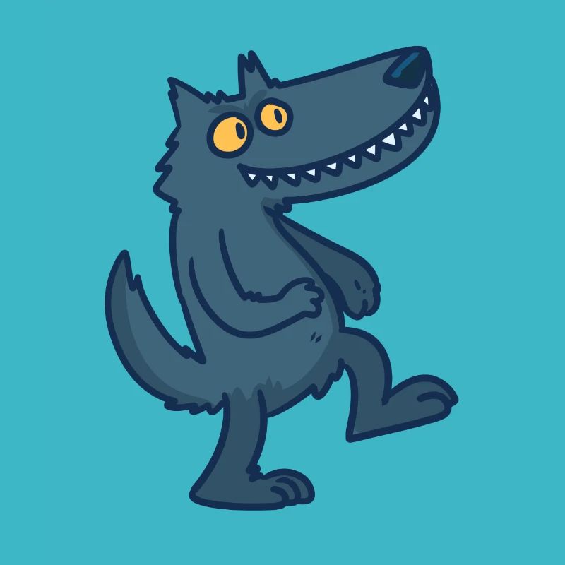 Wolf Cartoon Comic Rudel Beute Geschenk Idee Wild