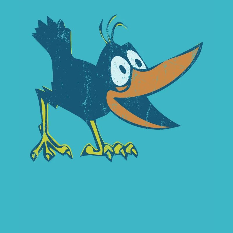 Funny birds raven