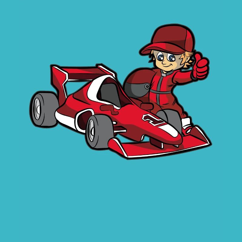 Pilote de voiture de course pilote de course rouge fils garçon
