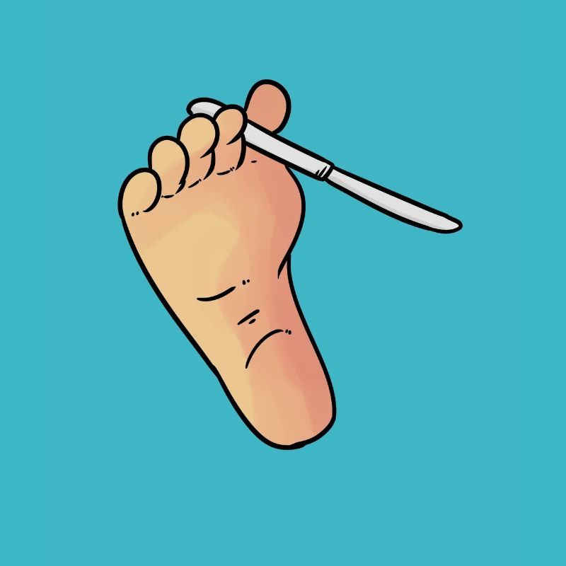 foot with knife