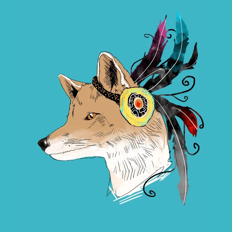 Fuchs mit Feder / Indianer