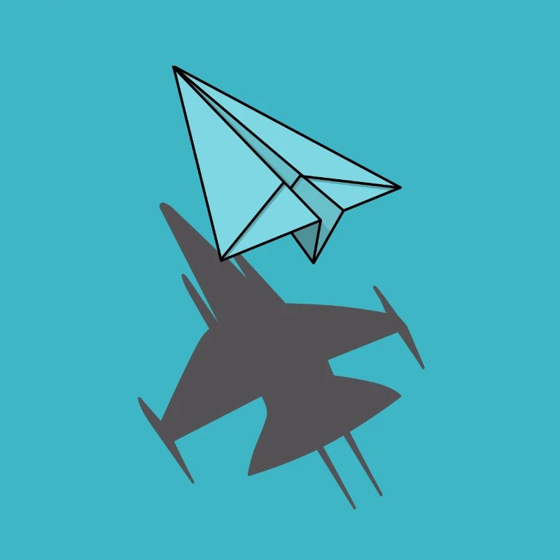 Papierflieger mit Jet Schatten Geschenk Piloten