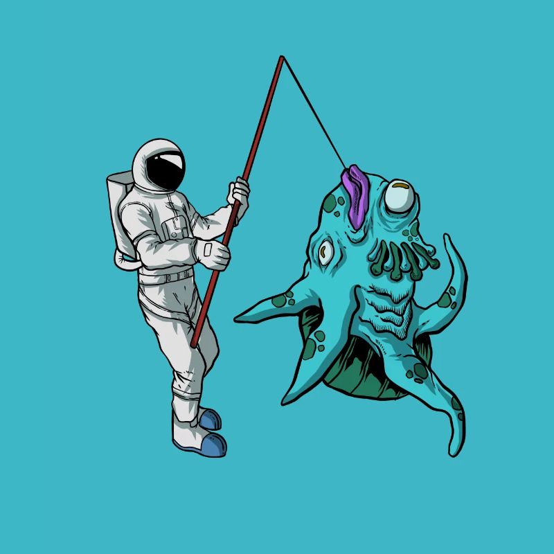 Pêcheur extraterrestre astronaute pêche