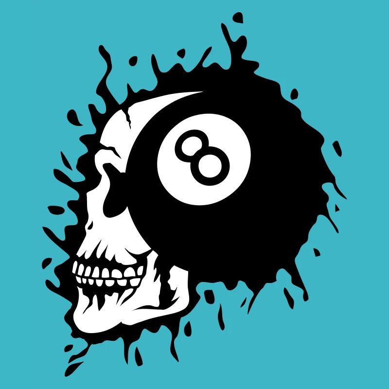 billard tete de mort profil boule 8