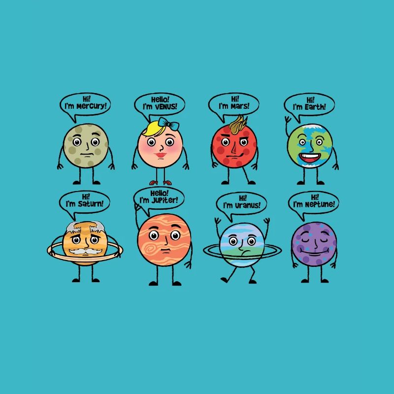 Planet outer space cartoon solar system