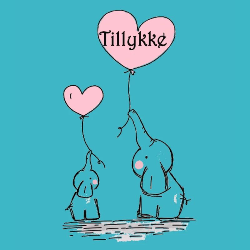 Elephants with balloon congratulations