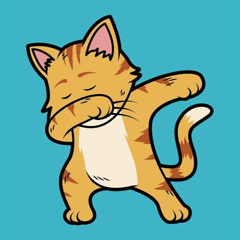 Cat Dabbing Dancing Cool Figure de danse de chat