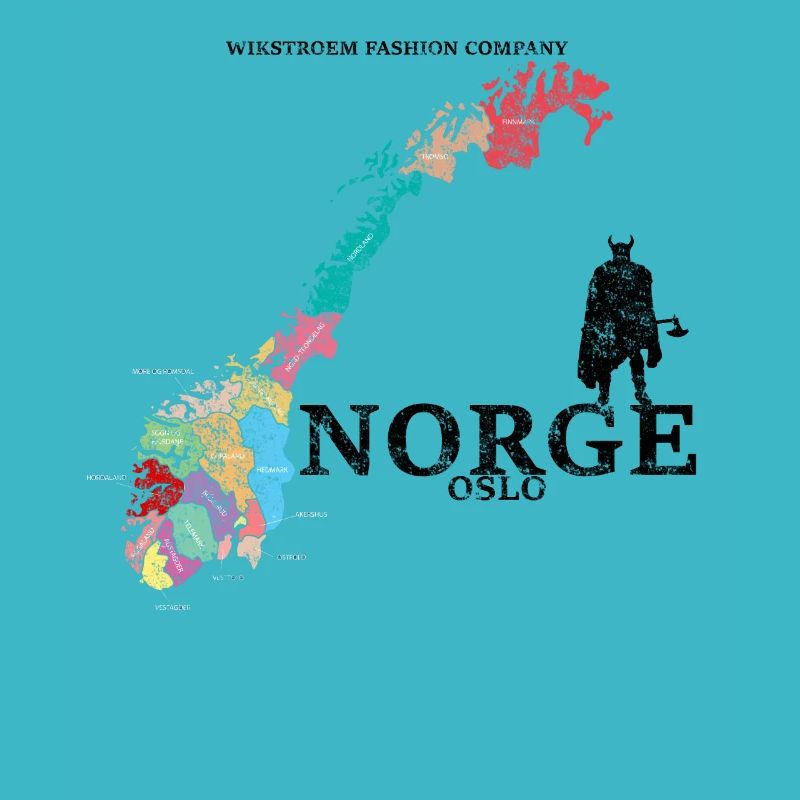 Wikstroem Norvège Carte Norge Oslo Vikings