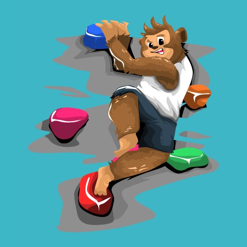 Singe grimpe sur un mur